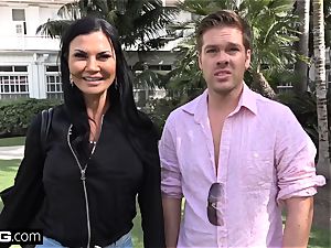 Jasmine Jae brings her boy toy along for a pov ravaging