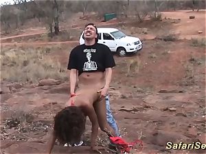 lean african milf outdoor drilled